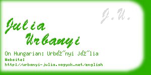 julia urbanyi business card